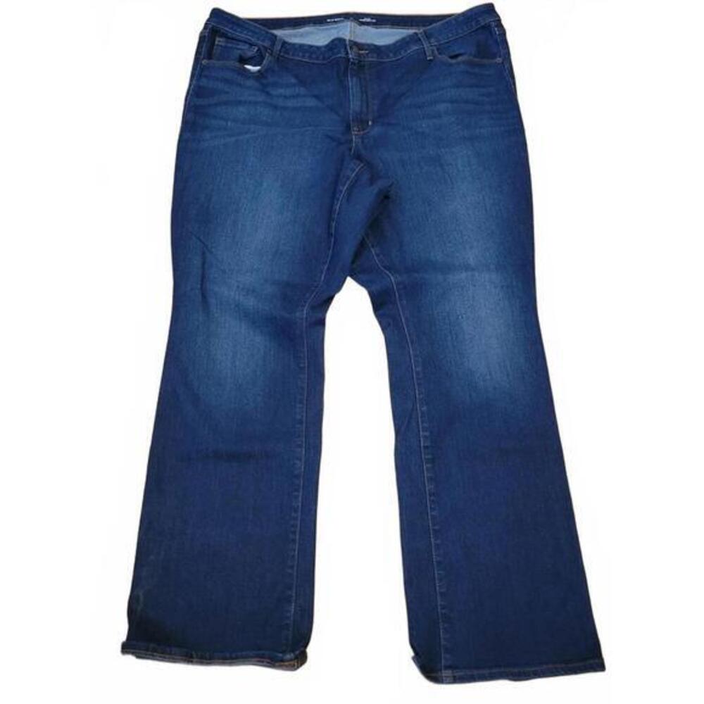 Old Navy Dark Wash Mid Rise Kicker Boot Cut Jeans Plus Size 24 Long